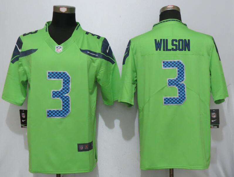 2017 Nike Seattle Seahawks #3 Wilson Green Color Rush Limited Jersey->atlanta falcons->NFL Jersey